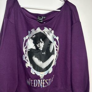 Wednesday, Purple Graphic Sweatshirt